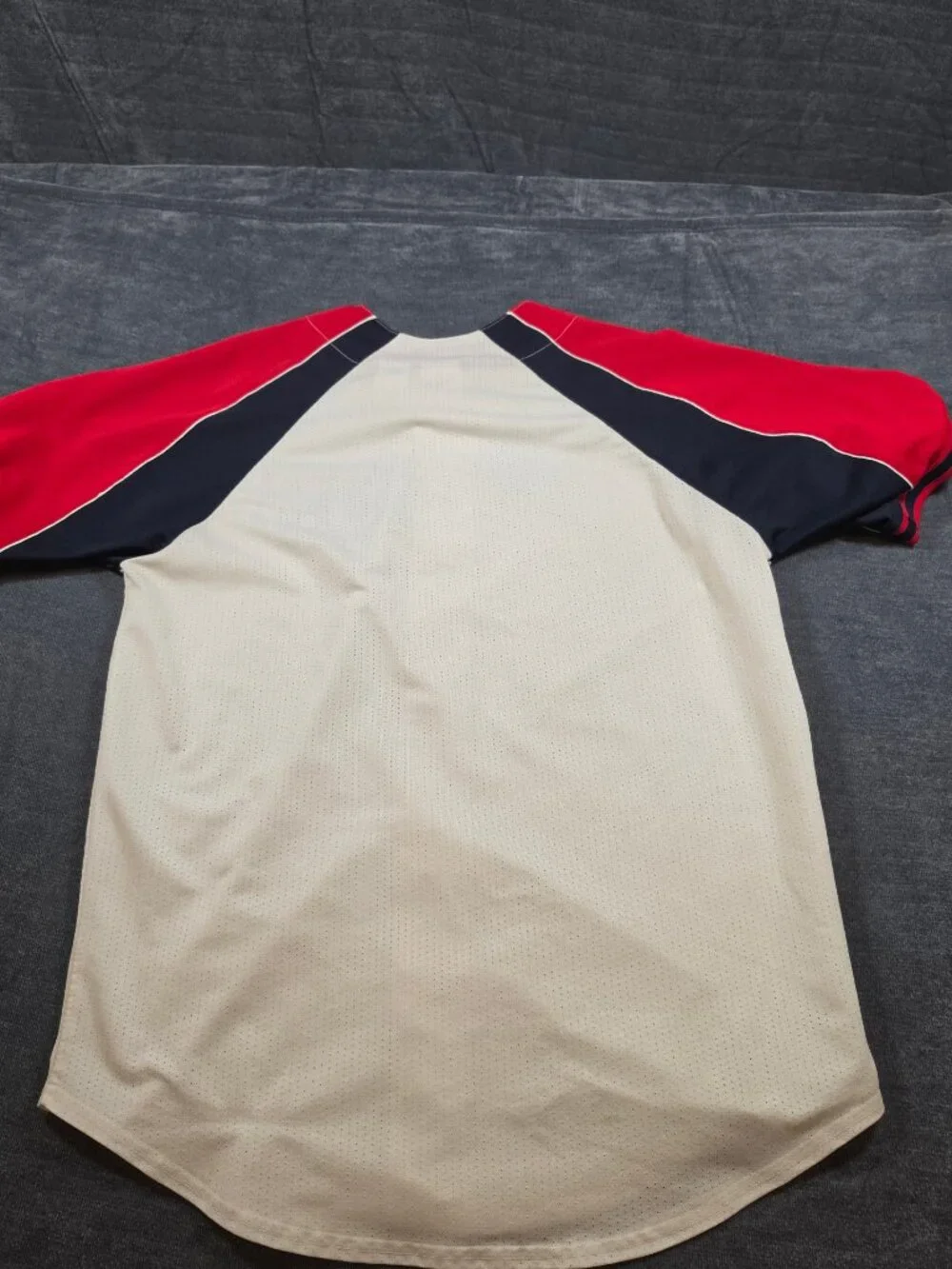 Baseball Jersey Red and Navy Raglan Sleeves 05